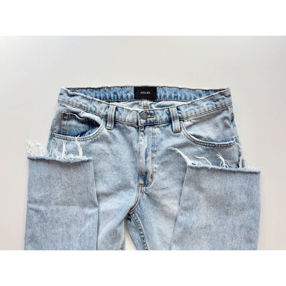 ROLLA'S Relaxo Chop Original Stone Mid Rise Straight Crop Jeans, Size 34 - Picture 12 of 16